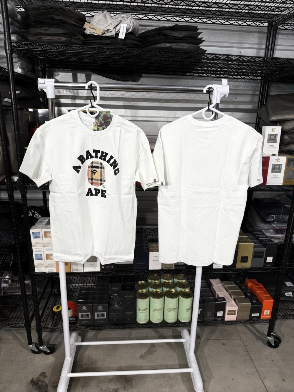 BAPE White Graphic Logo Short-Sleeve Tee